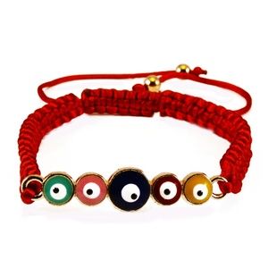 Evil Eye Multi-Colored Adjustable Bracelet